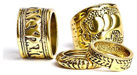 

Shining Diva Fashion Set of 4 Boho Gold Plated Ring for Women and Girls (Golden) (8240r)
