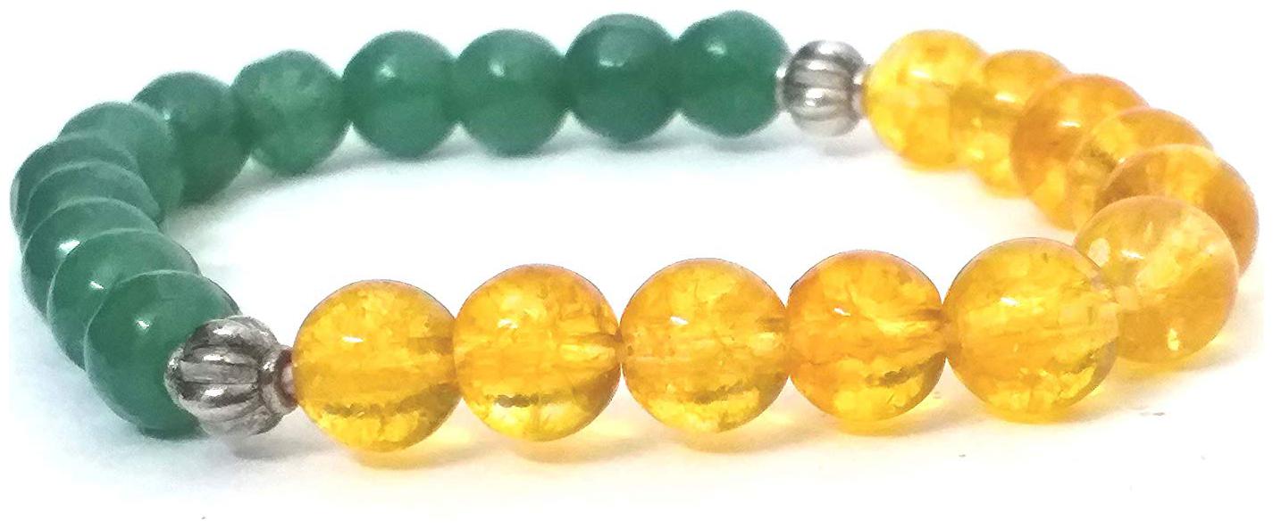 

Citrine Green Aventurine Crystal Stone Stretch 8 MM Bracelet (8 MM)