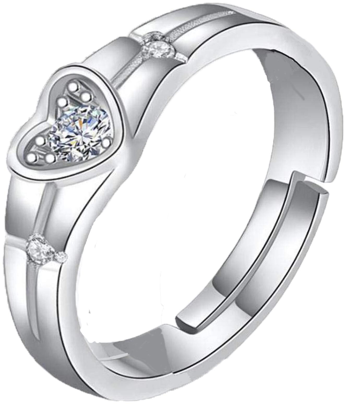 

Classic Queen Heart Design Cubic Zircon Adjustable Ring for Women Girls