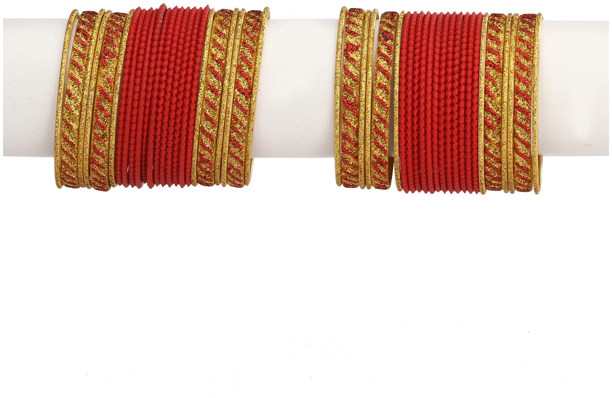 

Colorful Designer Bangle Set With Golden Bangles For Party And Daily Use (With Safety Cum Carry Box)- 2 2