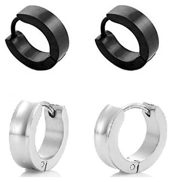 

COMBO OF EARRING BLACK AND SILVER (PAIR OF 2)