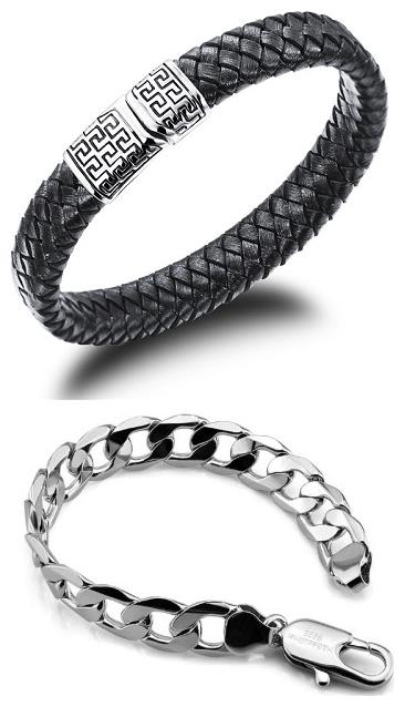 

Buy 1 Get 1 COMBO OF SILVER BRACELET AND BLACK LEATHER BRACELET