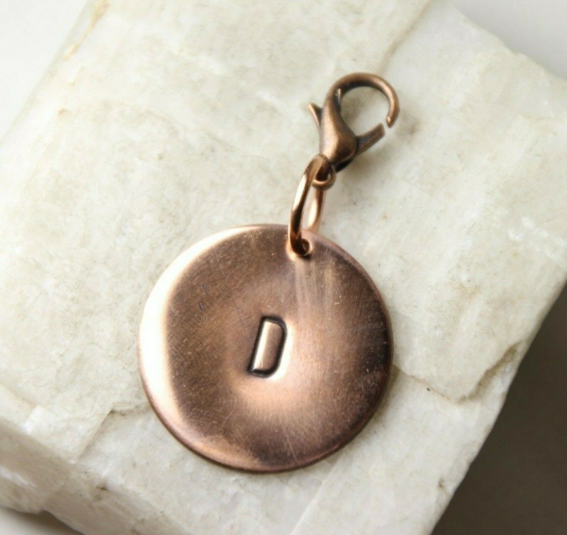 

Copper Stamped Pendant 1 Alphabet Charm Letter D Alpha Charms 1 3 4 Long Metal