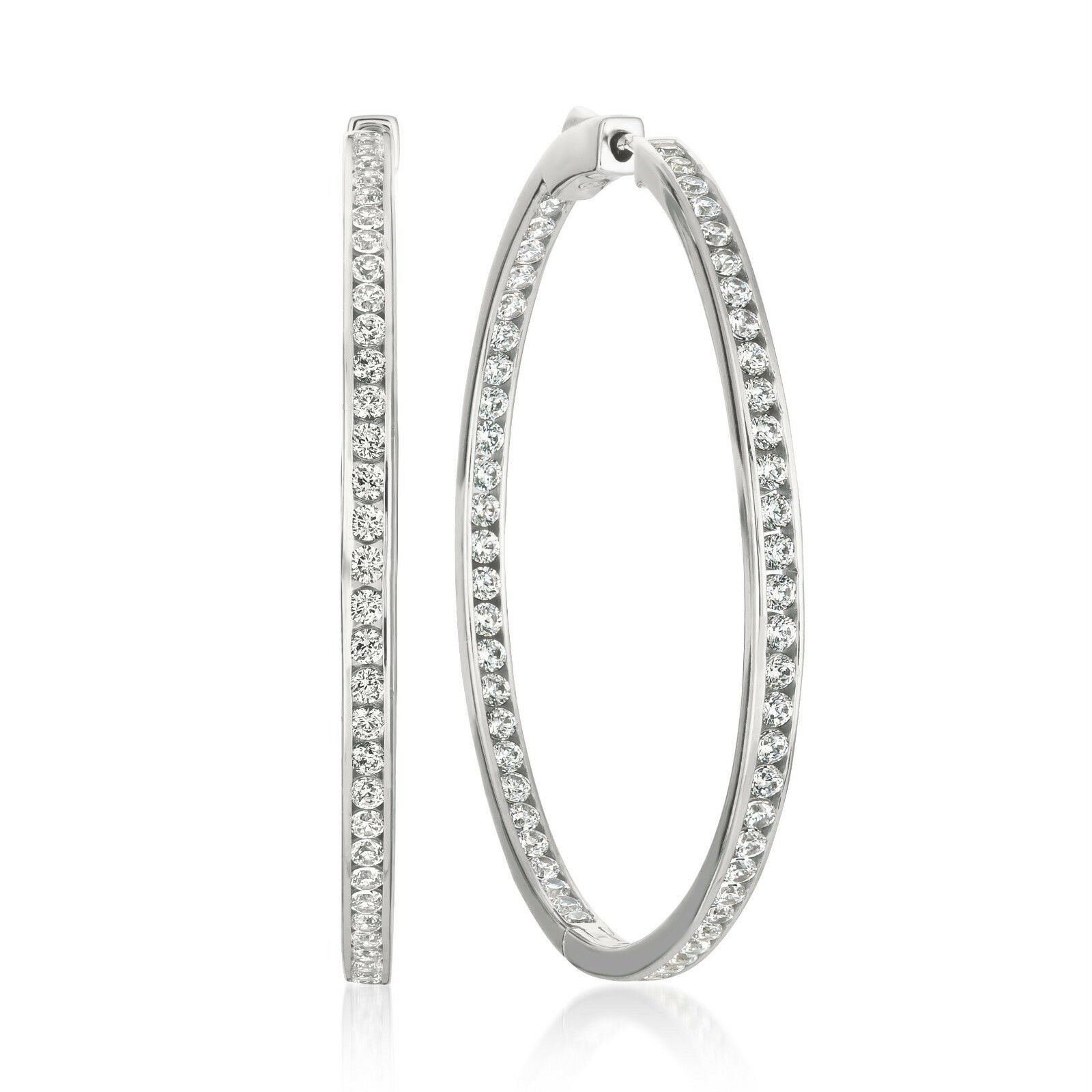

CRISLU 2 0 Cttw Brand New Classic Pure Platinum Pave Hoop- Brand New on SALE