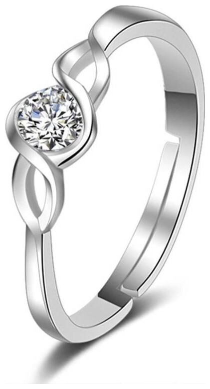 

Crown Design Rhinestone Embellished 5 5 Size White Wedding Rings for Women From Shubho Jewellers