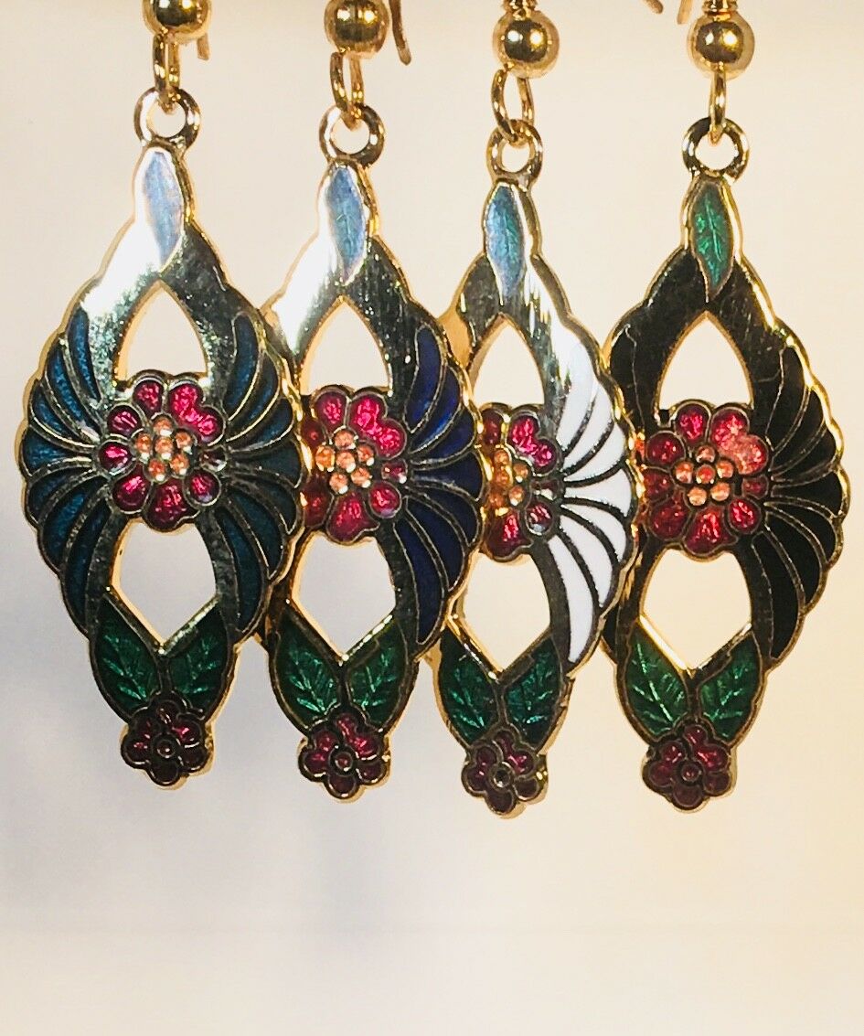 

Dangle Earrings Stefano Vintage new Cloisonne Gold Plate Factory Prices
