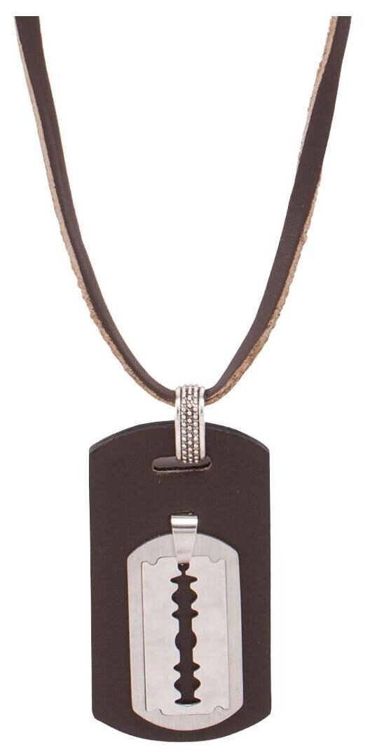

Dare Blade Designer Pendant With Leather Chain