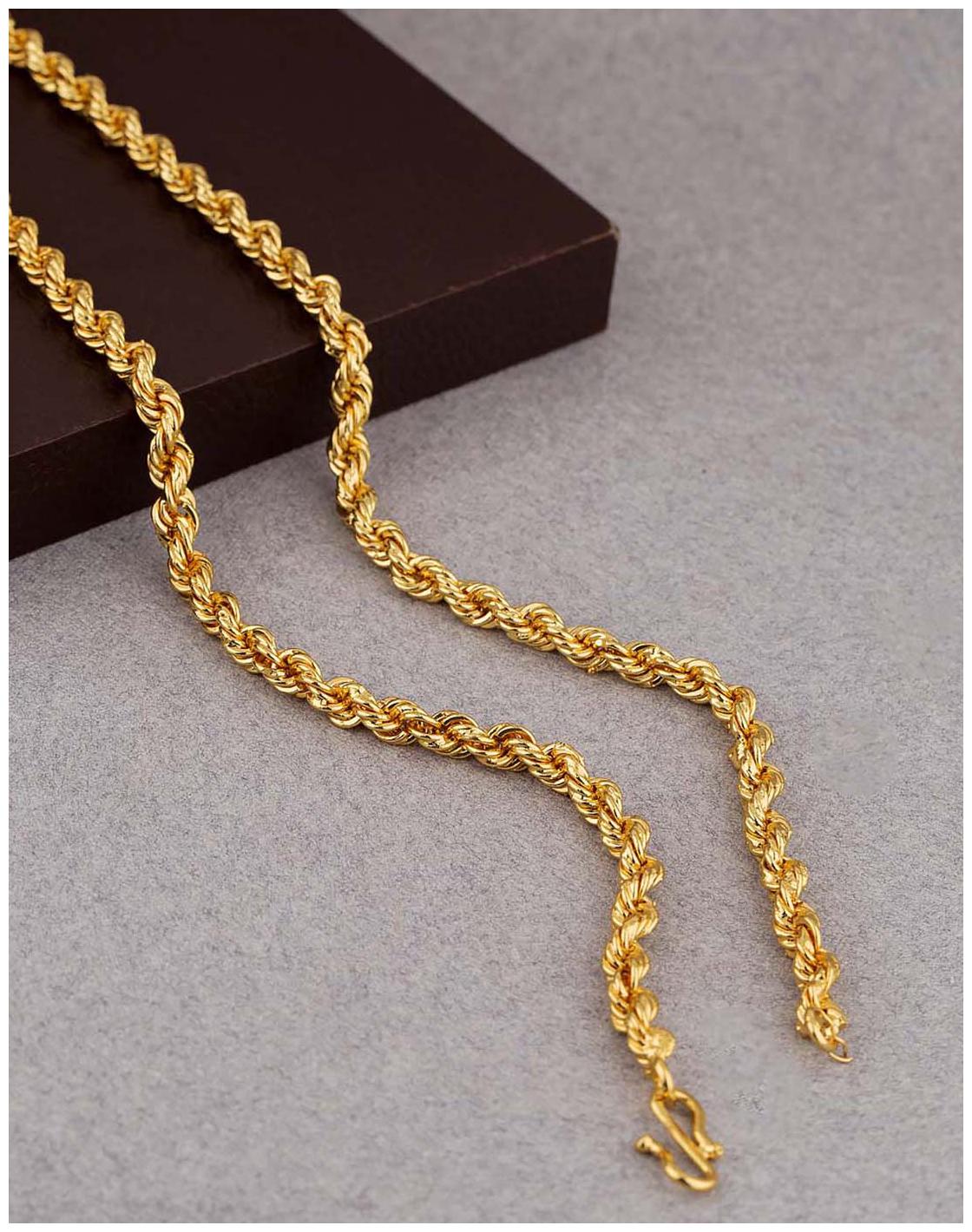 

Dare by Voylla Golden Links Designer Rolo Link Chain