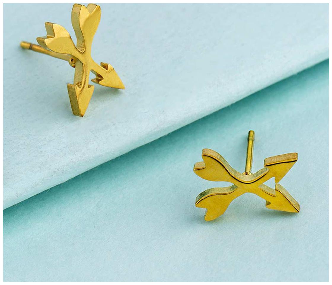 

Dare by Voylla Royal Gold Plated Arrows Earrings