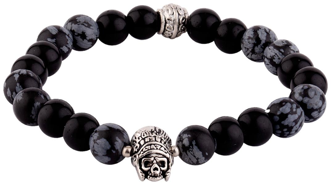 

Dare By Voylla Natural Beads Beaded Skull Motif Bracelet For Men