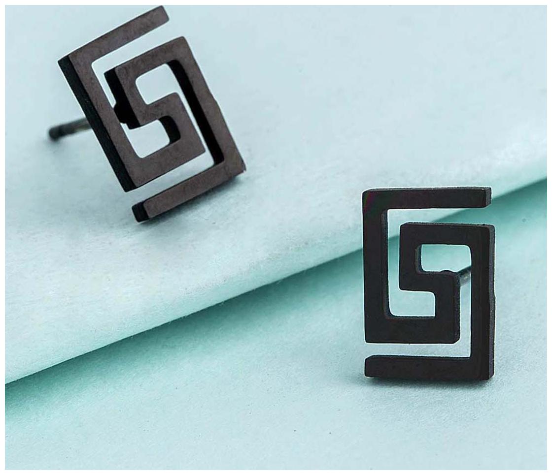 

Dare by Voylla Royal Geometrical Steel Men s Earrings