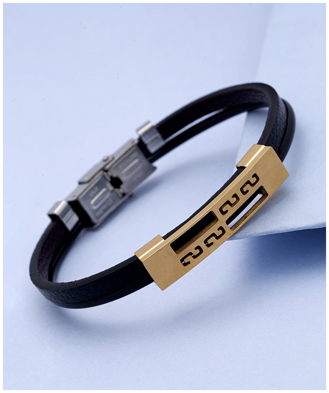 

Dare by Voylla Royal Bands Men s Cutwork Pattern Bracelet