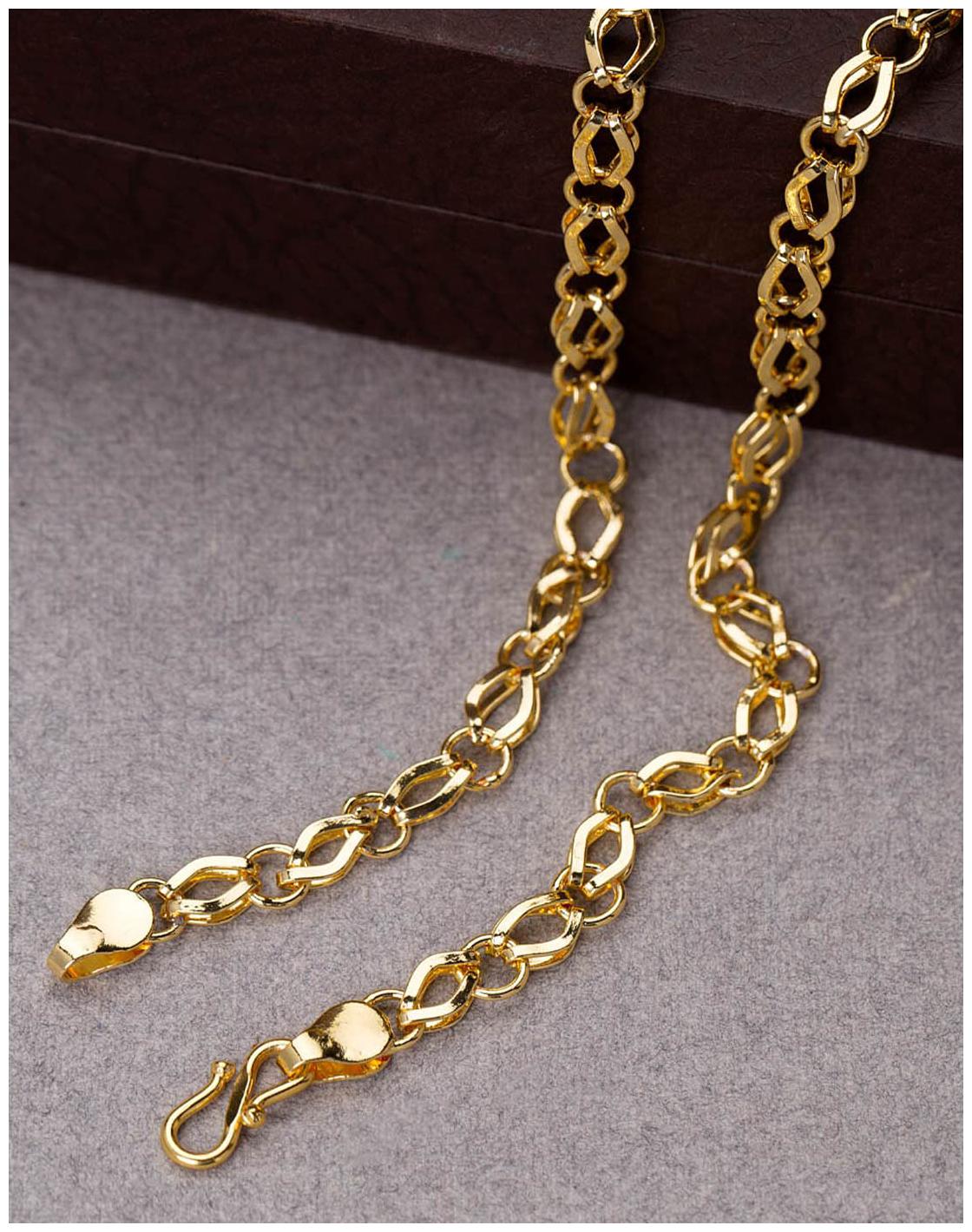 

Dare by Voylla Dual Pattern Gold-Plated Handmade Link Chain
