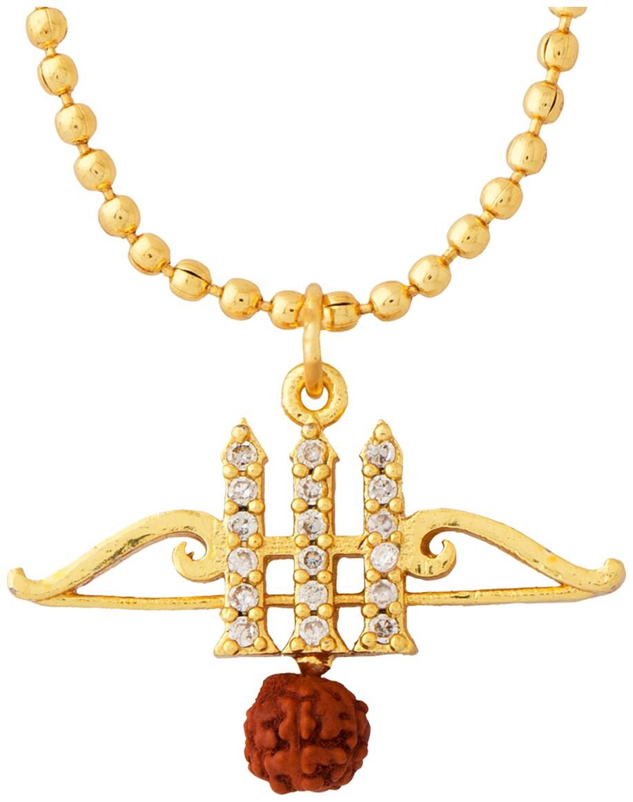 

Dare By Voylla Bow Arrow Designer Rudraksha CZ Studded Pendant With Chain For Men