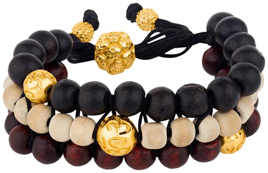 

Dare By Voylla Colourful and Golden OM Beaded Mahadev Bracelet For Men