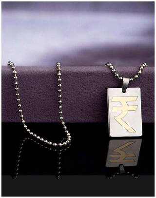 Dare by Voylla Indian Rupees Symbol Dual Tone Pendant from Faith and Trust