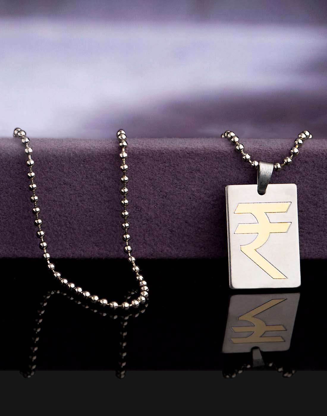 

Dare by Voylla Indian Rupees Symbol Dual Tone Pendant from Faith and Trust
