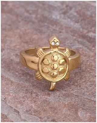 Dare by Voylla Gold Plated Brass Tortoise Ring