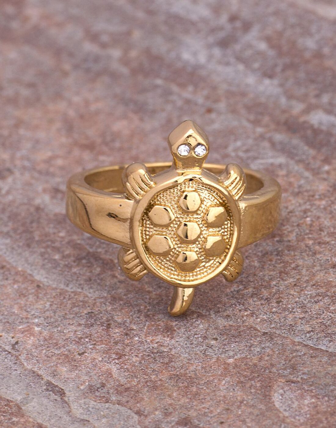 

Dare by Voylla Gold Plated Brass Tortoise Ring