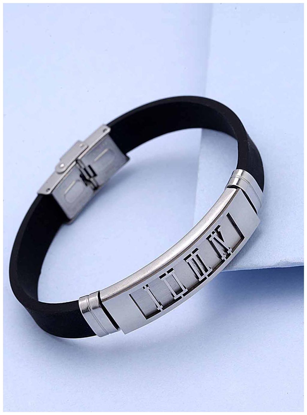 

Dare by Voylla Royal Bands Roman Numerals Embossed Bracelet