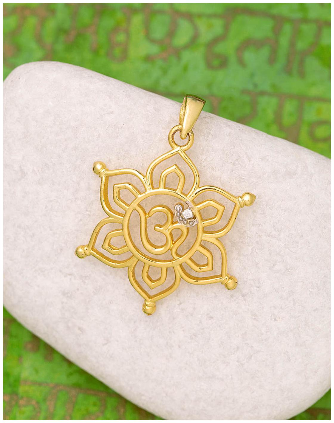 

Dare by Voylla Spiritual Saga OM Floral Pendant For Men