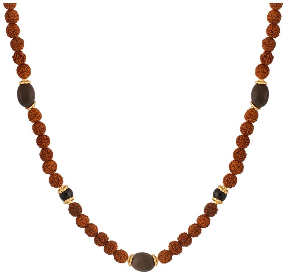 

Dare By Voylla Rudraksha With Black Beads Studded Chain For Men