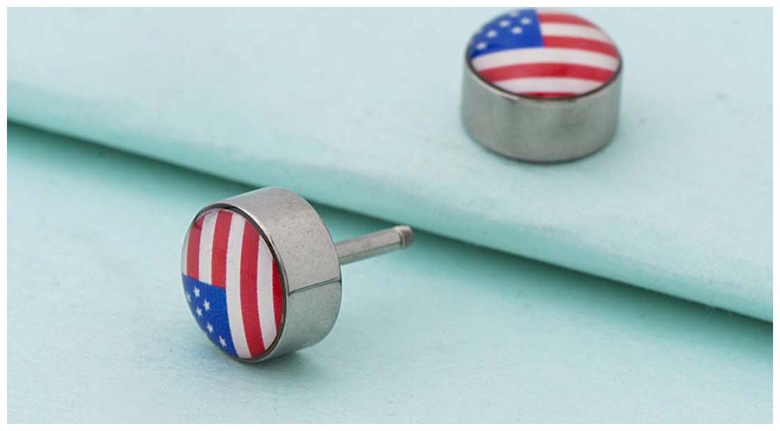 

Dare by Voylla Royal Stud American Flag Earring