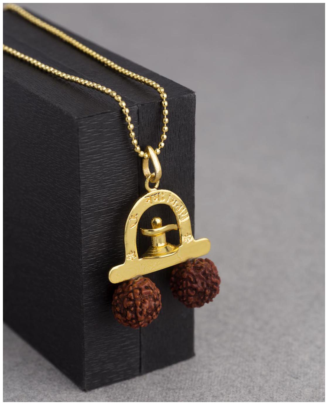

Dare by Voylla Gold Plated Shiv Rudra Dual Rudraksha Pendant