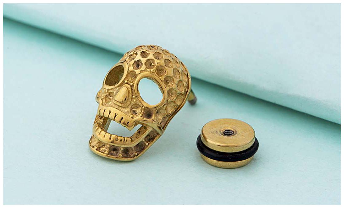 

Dare by Voylla Royal Stud Skull Mask Earring