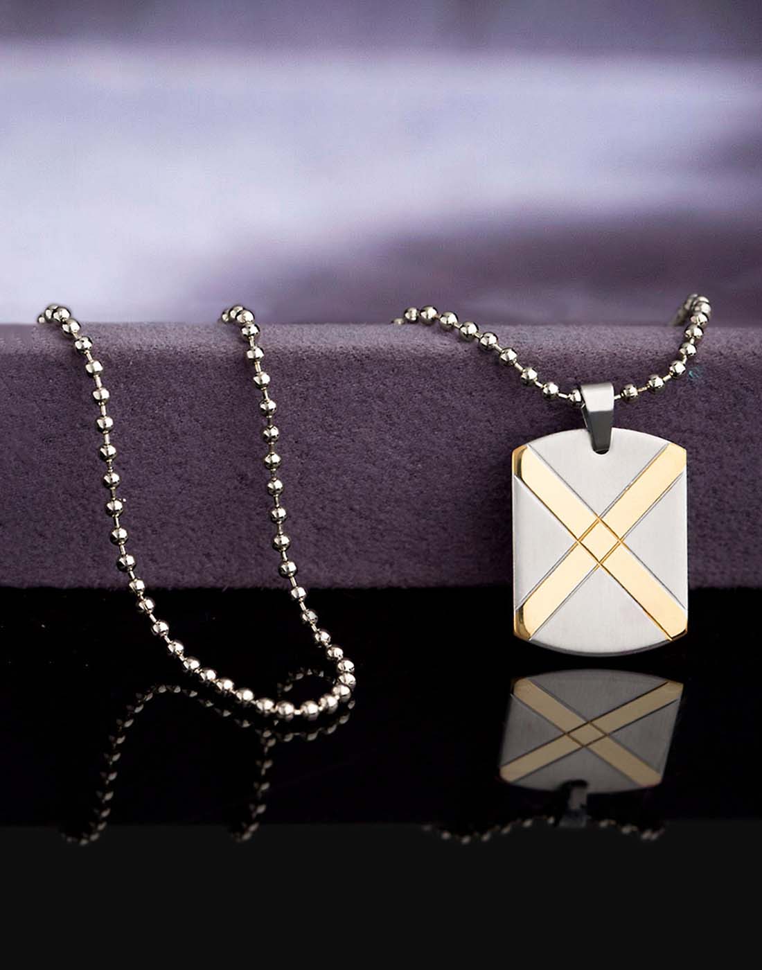 

Dare by Voylla Dual Tone Faith and Trust Cross Symbol Pendant