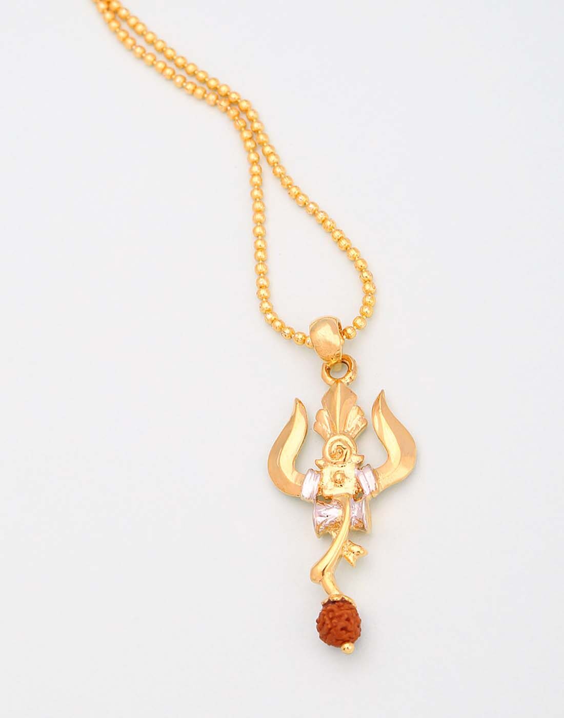 

Dare by Voylla Trishul With Damaru Rudraksha Studded Pendant With Chain For Men