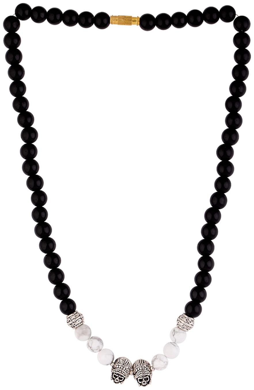

Dare By Voylla Natural Beads Skulls Chain For Men
