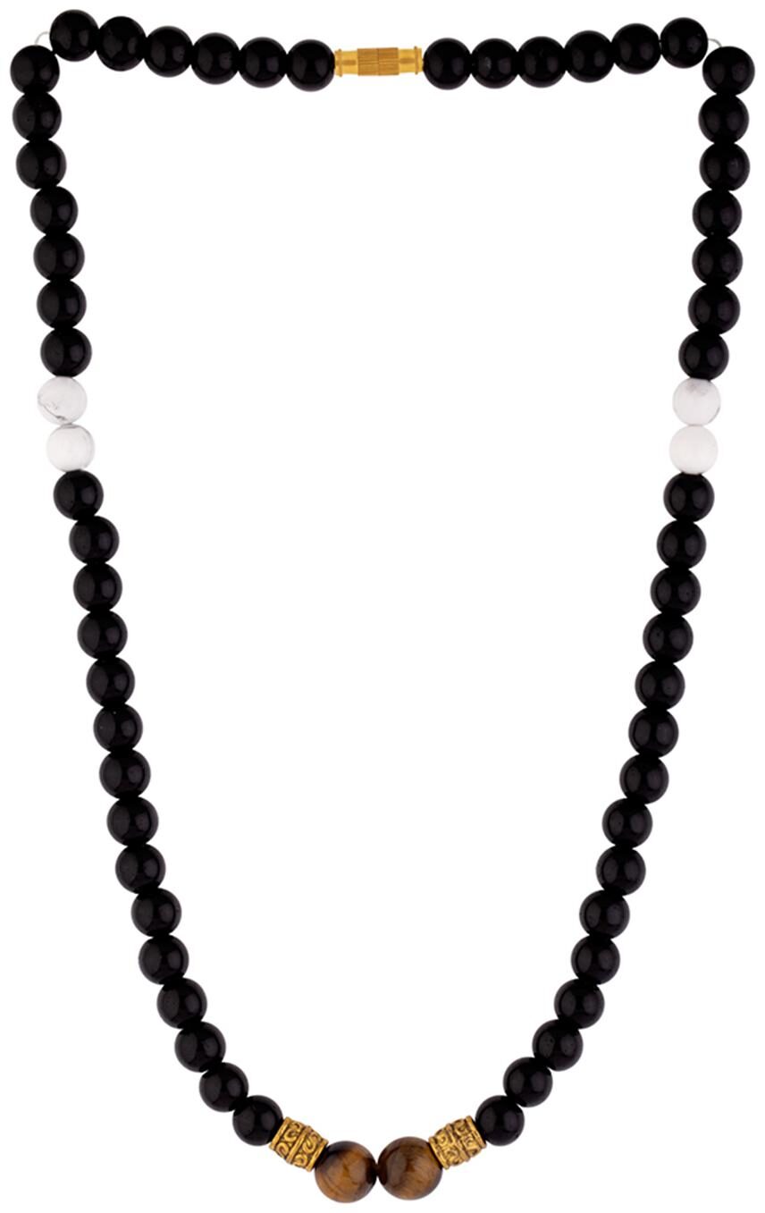

Dare By Voylla Natural Beads Black and White Beaded Chain For Men