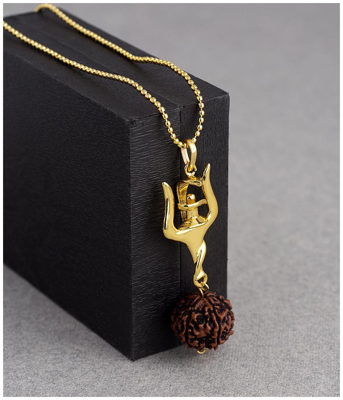 

Dare by Voylla Shiv Rudra Trishul Shivlinga Rudraksha Pendant