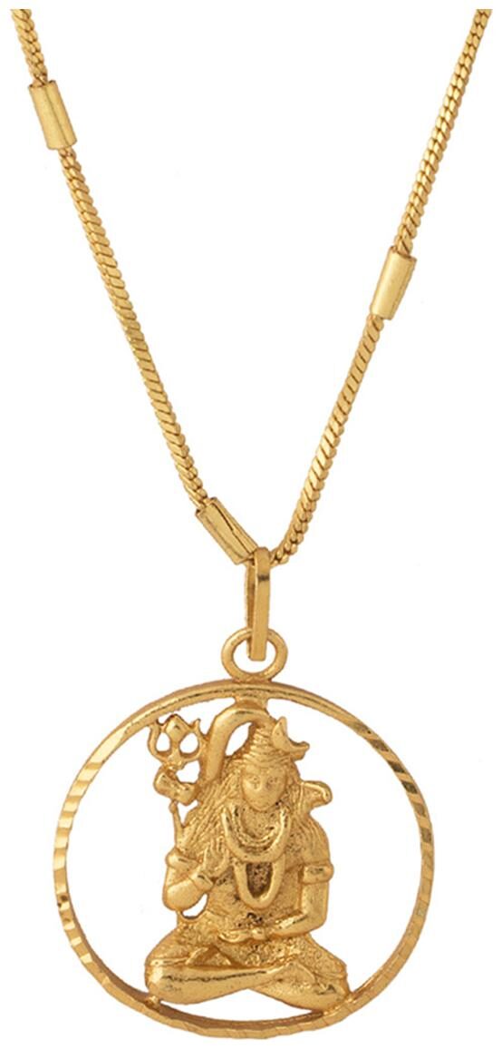 

Dare By Voylla Lord Shiva Graved Pendant With Chain For Men