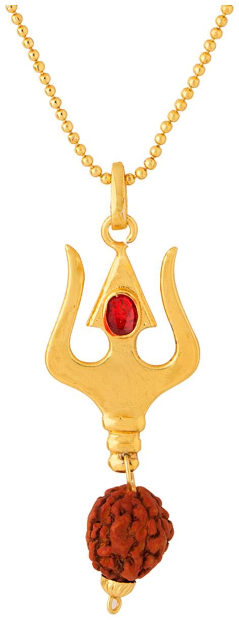 

Dare By Voylla Trishul Designer Rudraksh Pendant With Chain For Men