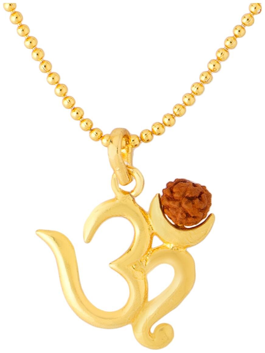 

Dare By Voylla Rudraksha Studded Pendant With OM For Men