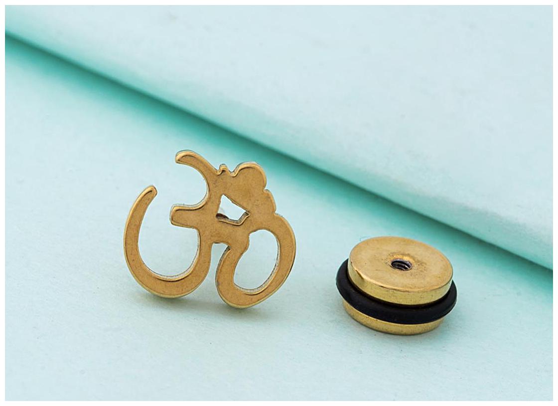 

Dare by Voylla Royal Stud OM Gold Plated Earring