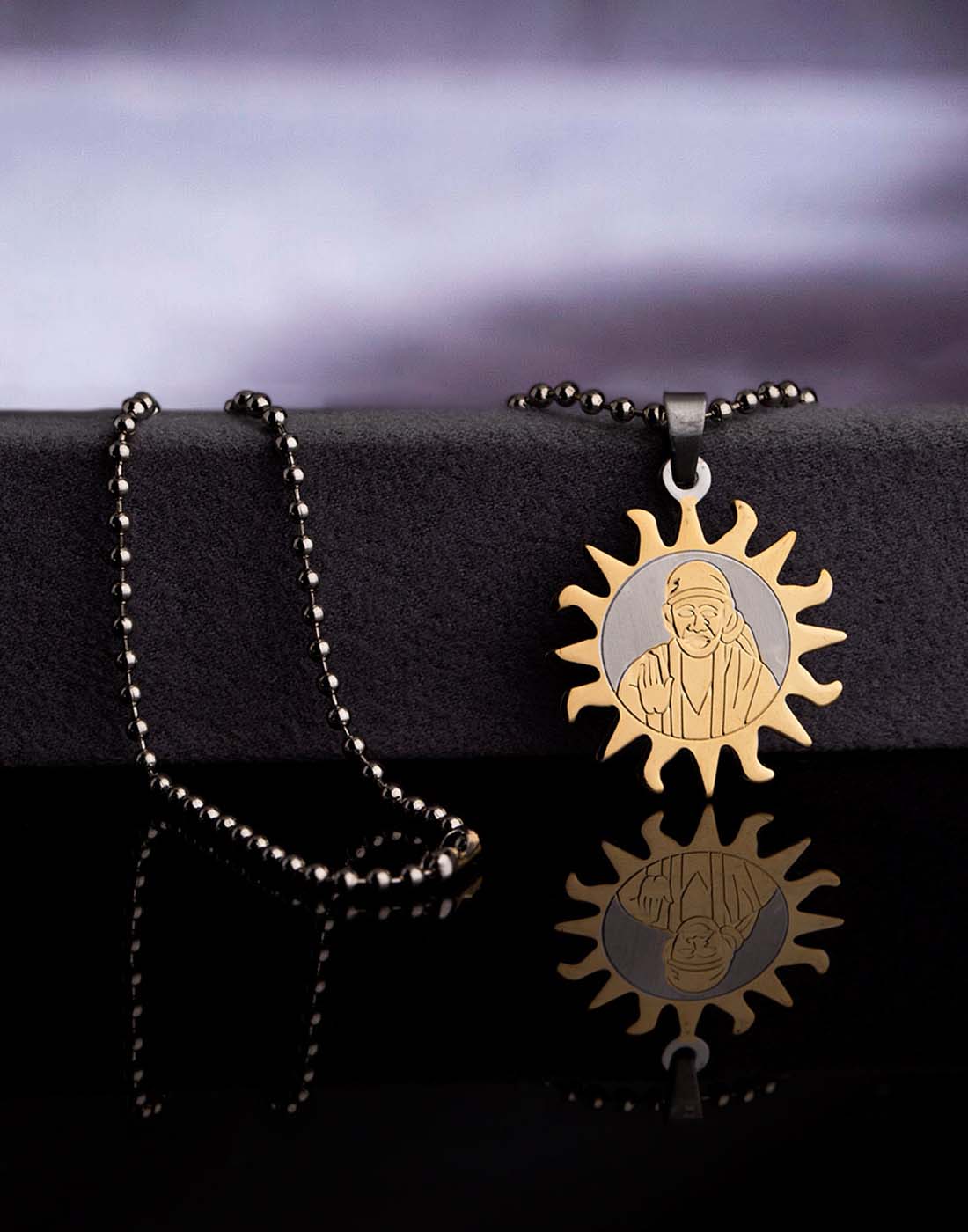 

Dare by Voylla Dual Tone Sun Motif Sai Baba Pendant from Faith and Trust