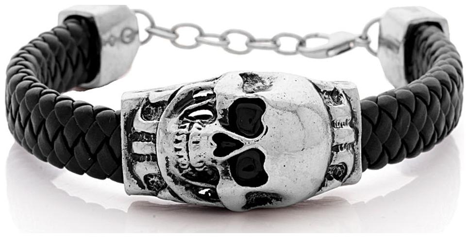 

Dare by Voylla Dare by Voylla Antique Skull Black Wrist Band Bracelet For Men