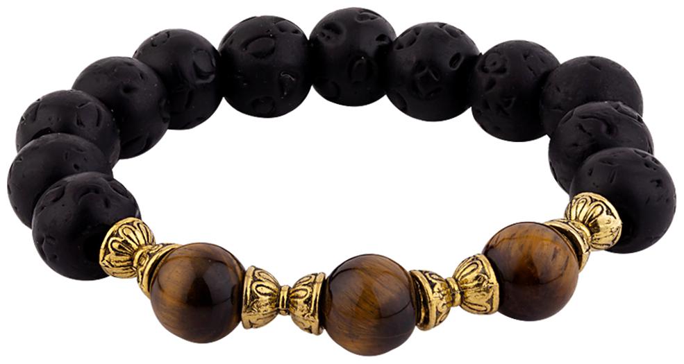 

Dare by Voylla Tiger s Eye Oxidized Gold Plated Bracelet