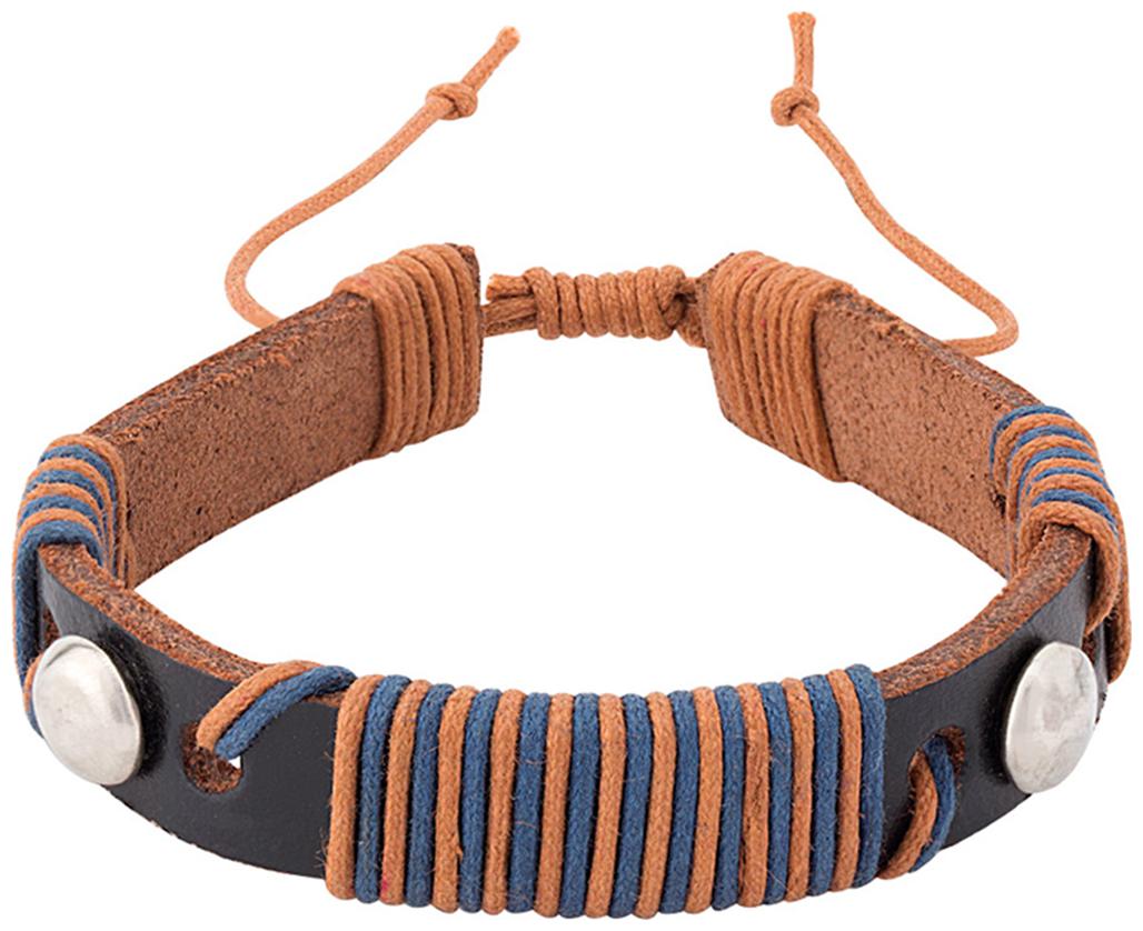 

Dare By Voylla Blue Thread Wrap Black Leather Adjustable Bracelet from Cool Stacked For Men