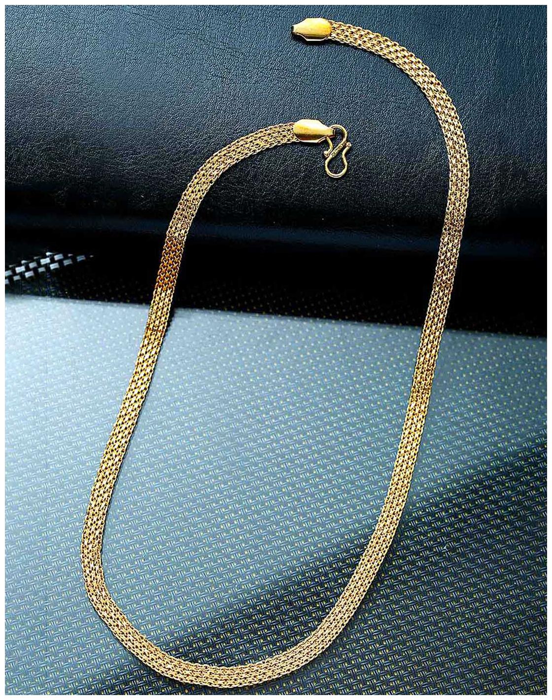 

Dare by Voylla Men s Yellow Gold Chain With Three Strips