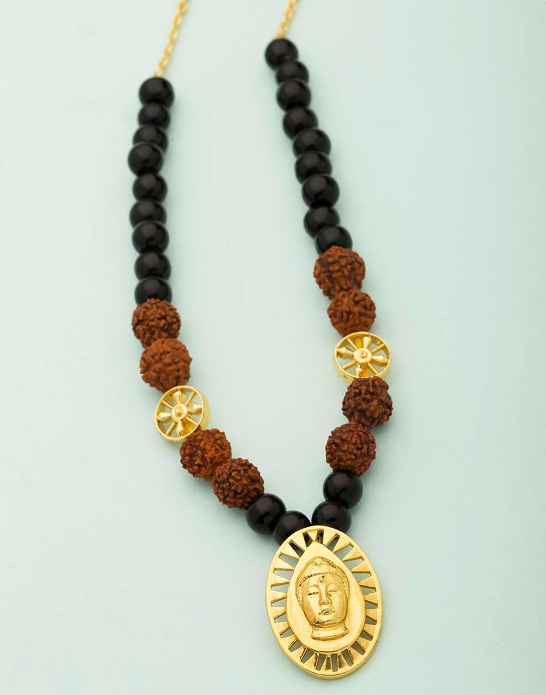 

Dare by Voylla Penadnt With Rudraksha Beaded Chain In Buddha Design