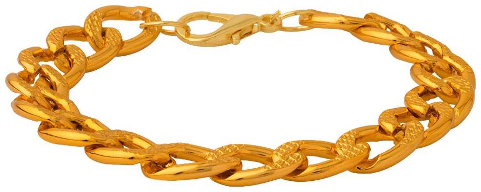 

Dare Shiny Textured Designer Gold Plated Bracelet For You