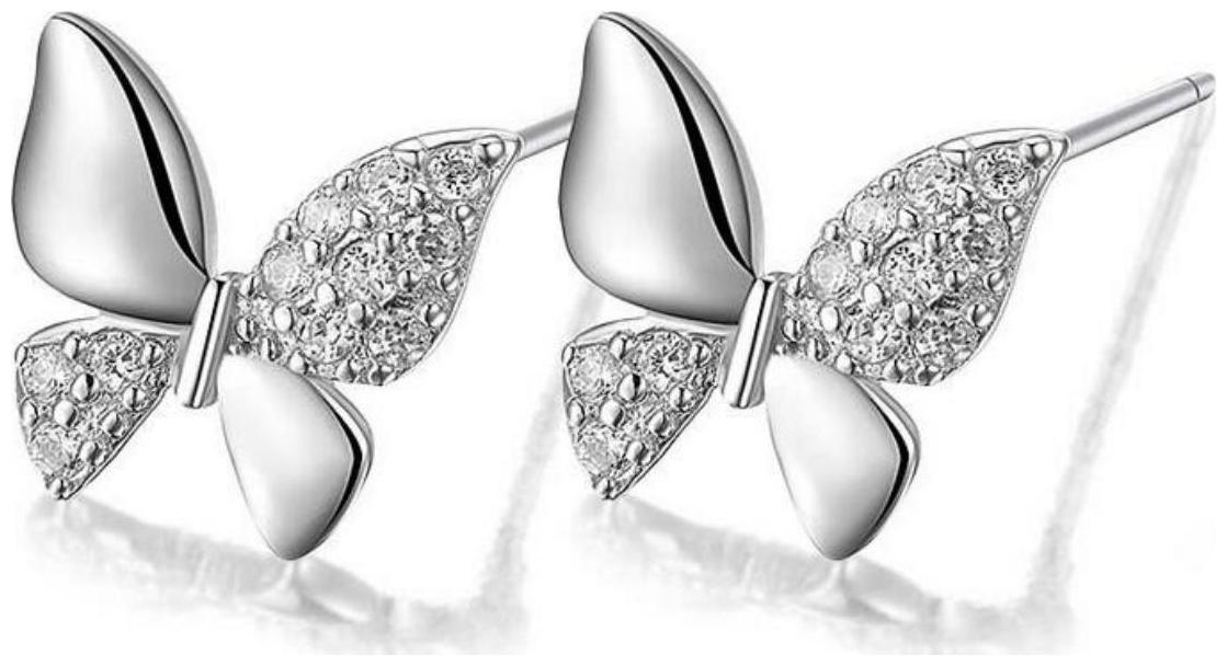 

Dazzling Butterfly Stud Zircon Earring For Women Girls