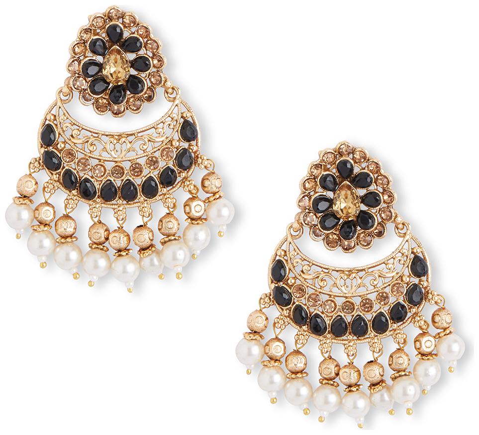

DC Sparkling Gold Plated Latest Design Stone Pearl Chnadbali Earring for Women and Girls AG-ER-3513