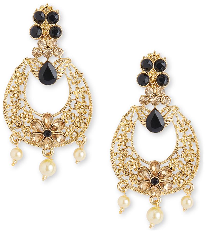 

DC Sparkling Gold Plated Latest Design Stone Chandbali Pearl Earring for Women and Girls AG-ER-3610