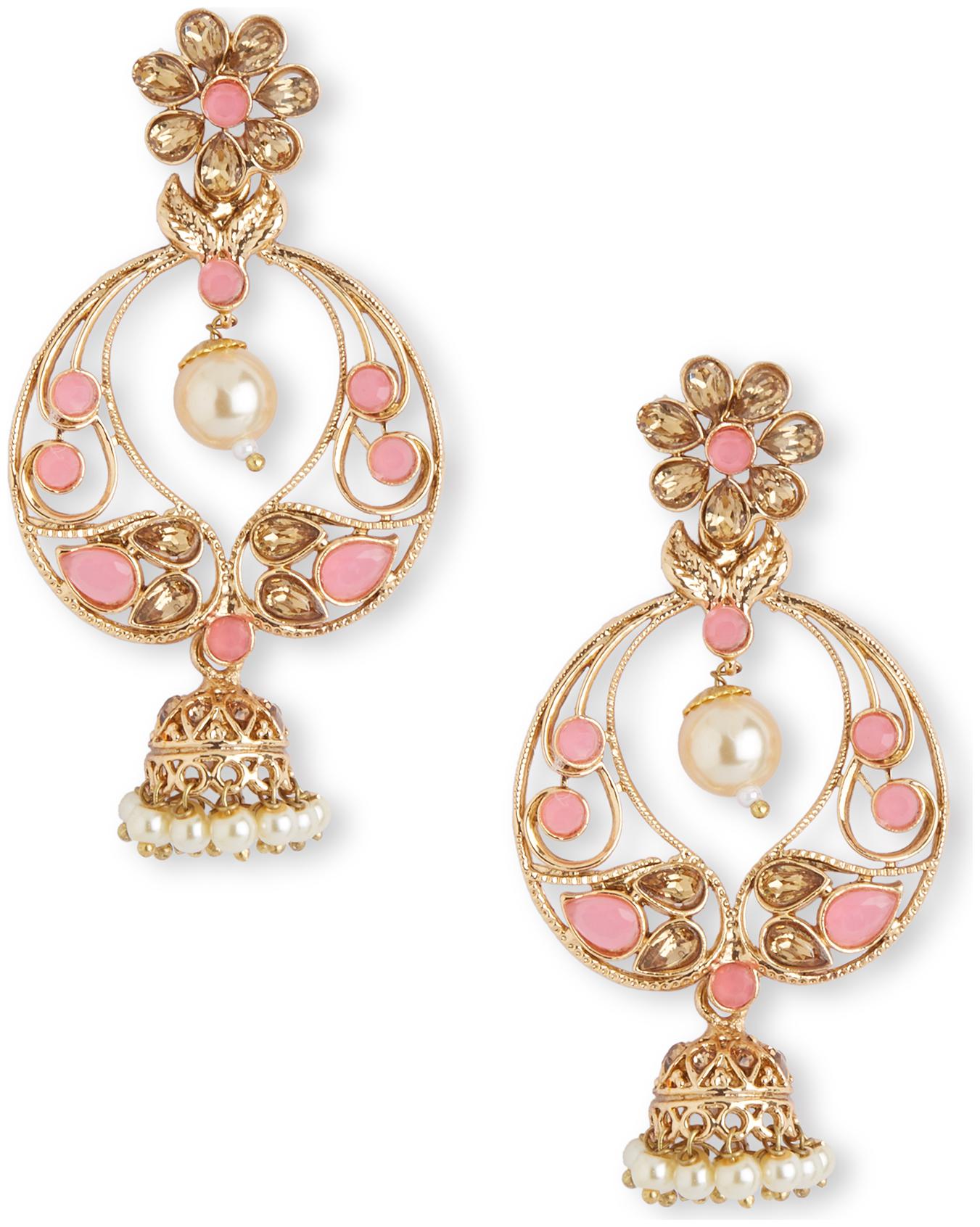 

DC Stylish Gold Plated Latest Design Stone Studded Pearl Jhumki Earring for Women and Girls AG-ER-3450