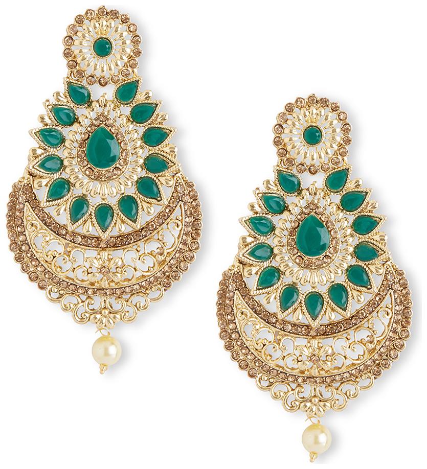 

DC Stylish Gold Plated Latest Design Stone Studded Pearl Chandbali Earring for Women and Girls AG-ER-3680